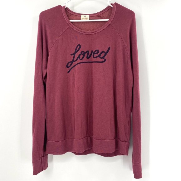 Sundry Tops - Sundry Burgundy Loved Pullover Sweatshirt Size 2 or Medium